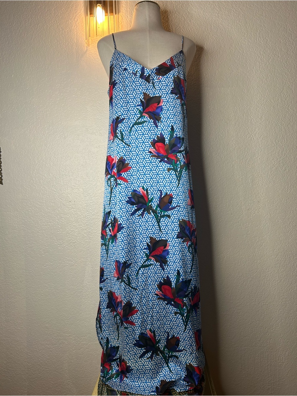 Equipment SilkBlue Geometric & Floral Maxi Dress